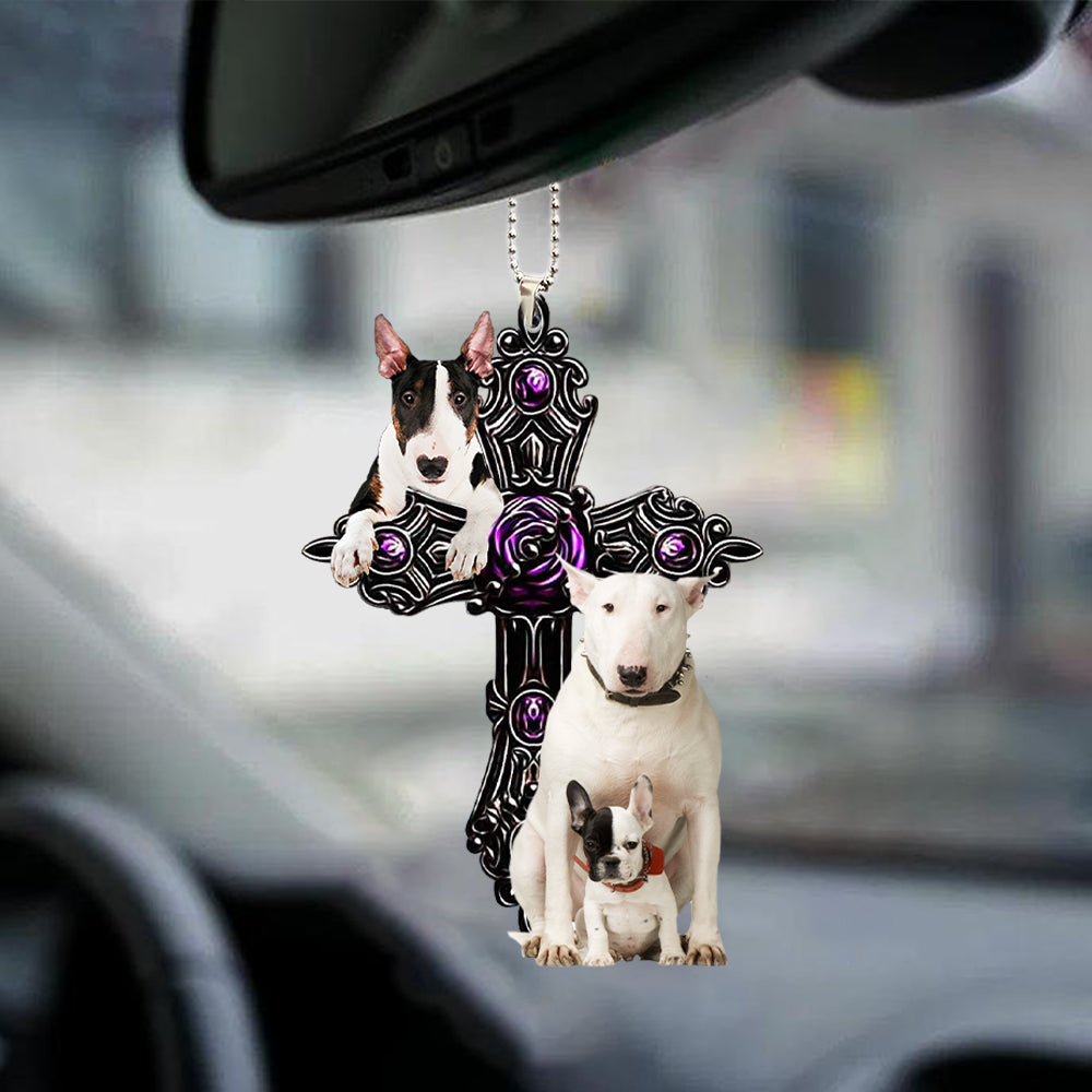 Bull Terrier Pray For God Car Hanging Ornament Dog Pray For God Ornament Coolspod