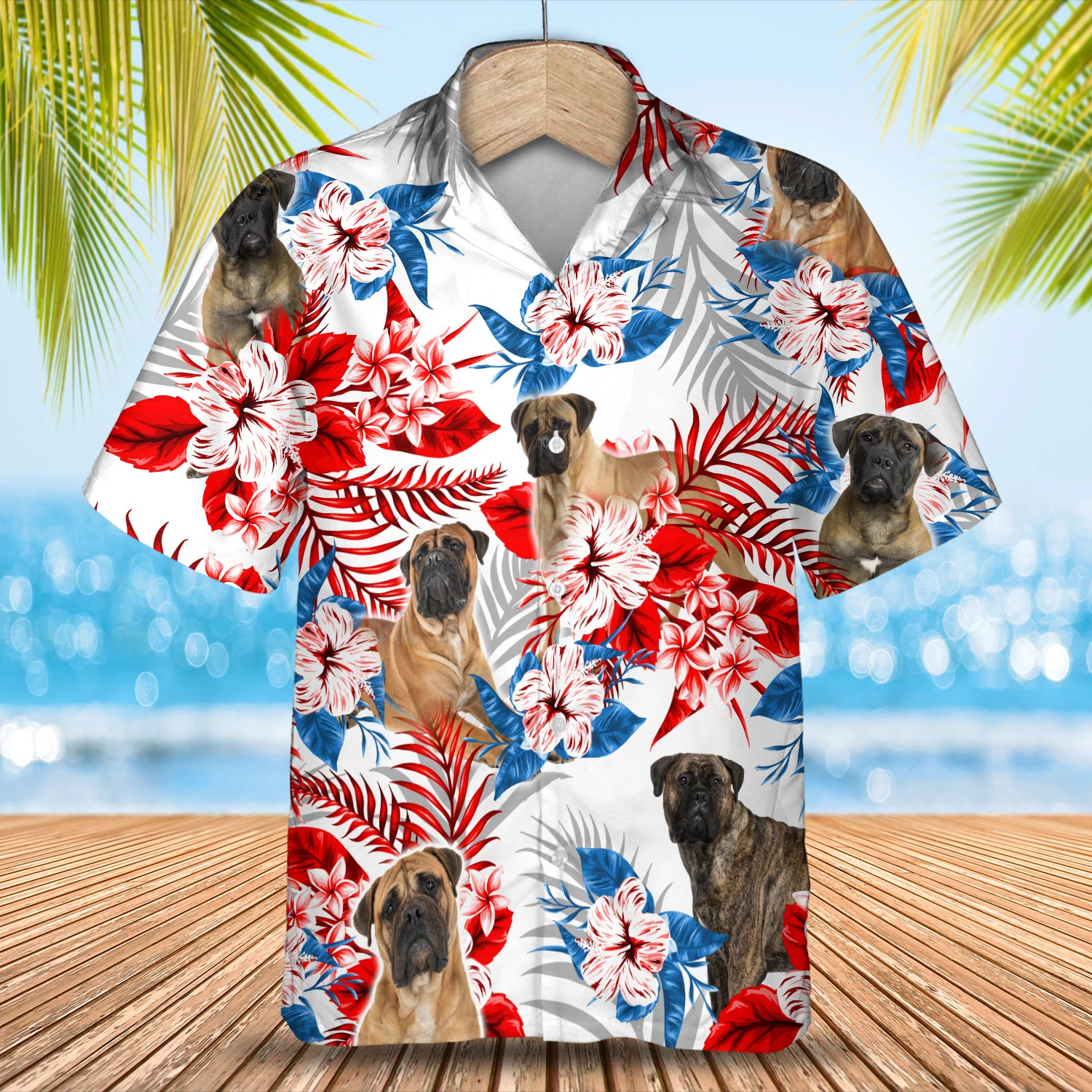 Bullmastiff Hawaiian Shirt/ Summer aloha shirt/ Men Hawaiian shirt/ Women Hawaiian shirt