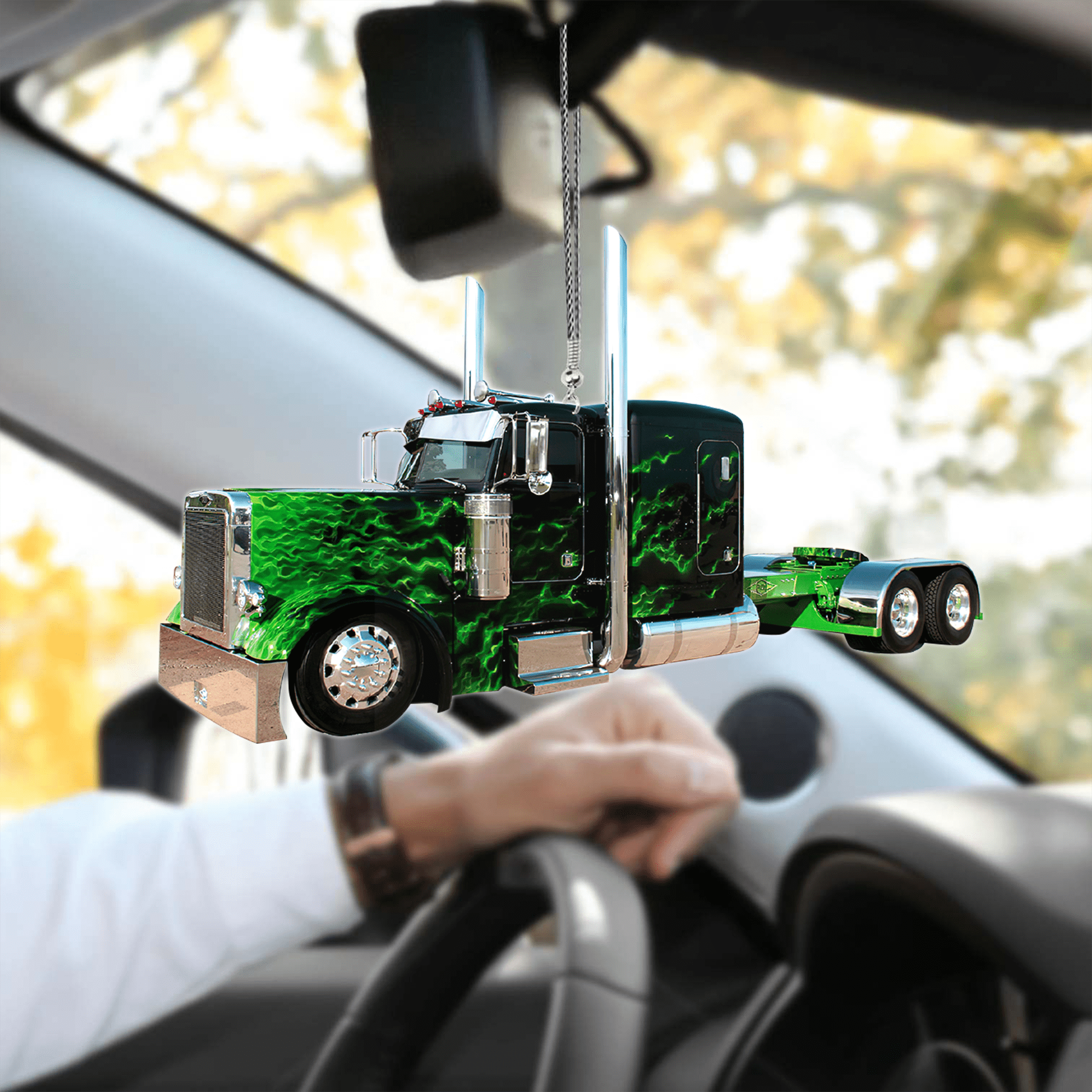 Coolspod Green Fire Truck Car Hanging Ornament Truck Lover Gifts