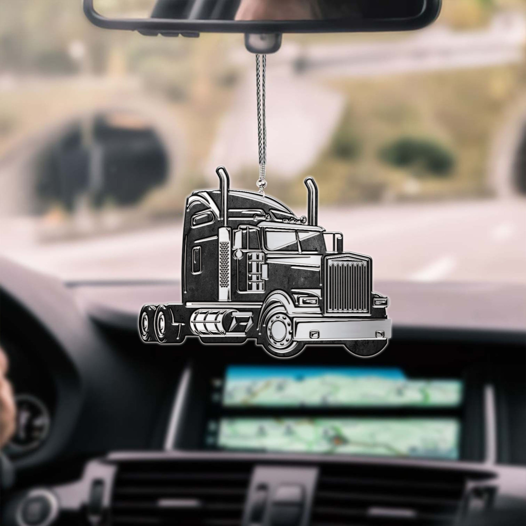 Coolspod Silver Truck Car Hanging Ornament 3D Truck Ornament Gift To Trucker