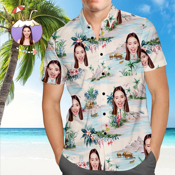 Custom Dog Face Hawaiian Shirt Custom Tropical Shirts Men