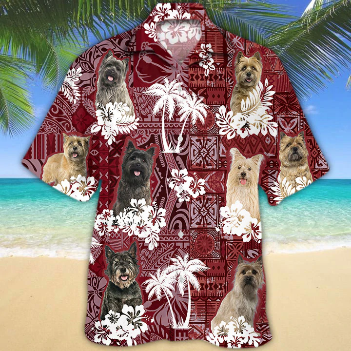 Cairn Terrier Red Hawaiian Shirt/ Gift for Dog Lover Shirts/ Animal Summer Shirts/ Hawaiian Shirt Men