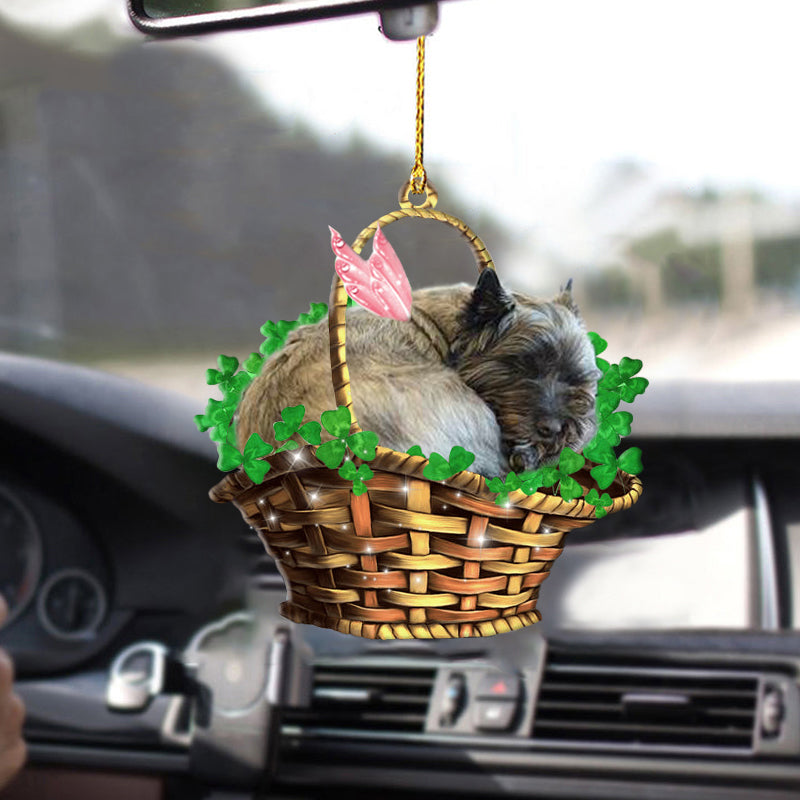 Cairn Terrier-Sleeping Lucky Fairy-Two Sided Car Hanging Ornament