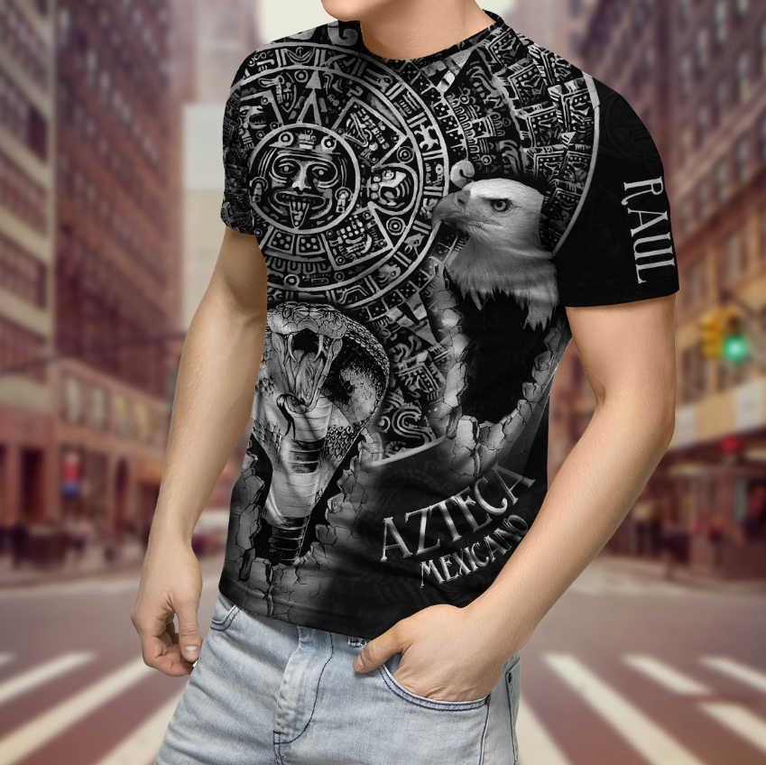 Customize Name Shirt/ Azteca Mexican Full Print Shirt/ Idea Shirt For Mexican