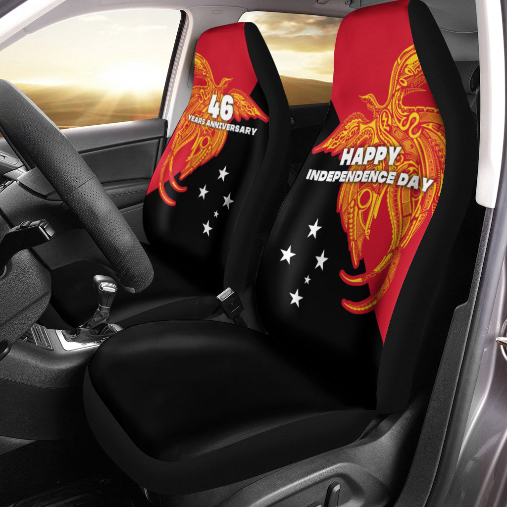 Papua New Guinea Car Seat Covers Independence Day Flag Style