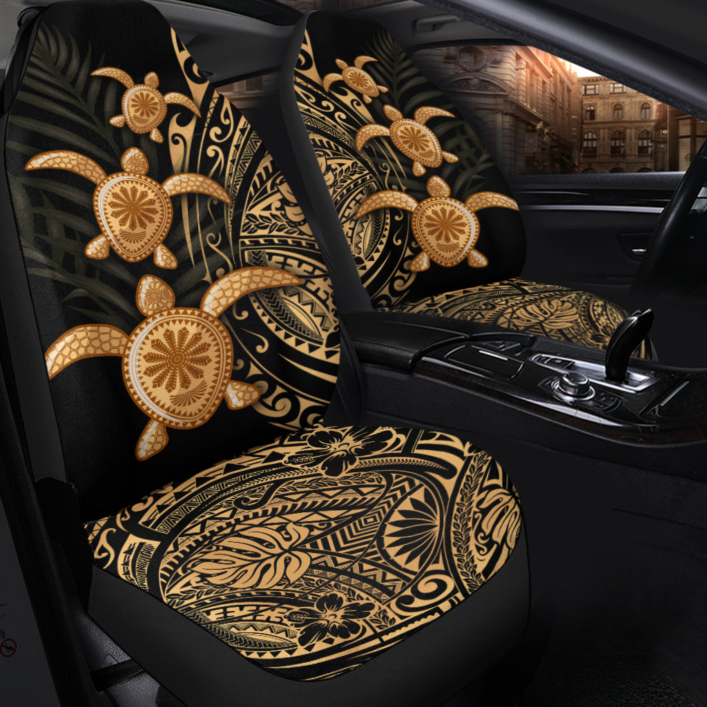Polynesian Turtle Car Seat Covers Honu Family Gold