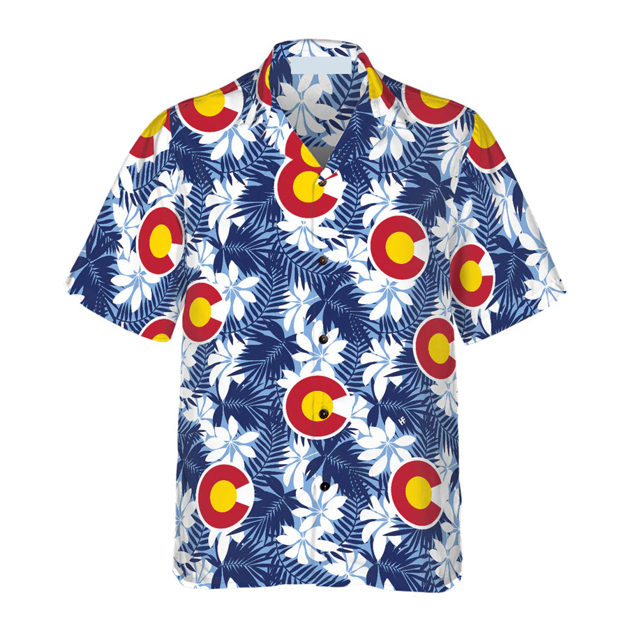 Colorado Flag Seamless Pattern USA Hawaiian Shirt for men and women