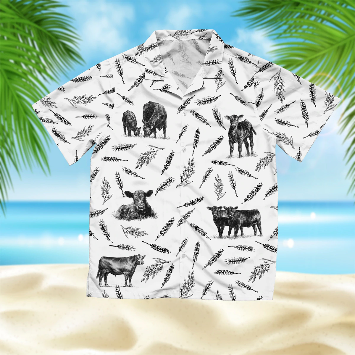 Cattle pattern black and white Hawaiian Shirt/ Summer gift/ Hawaiian Shirts for Men and Women Aloha Beach Shirt