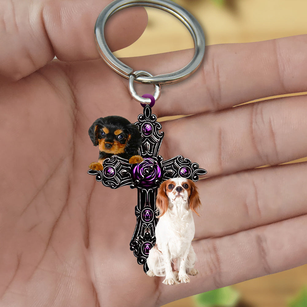 Cavalier King Charles Spaniel Pray For God Acrylic Keychain Dog Keychain Coolspod