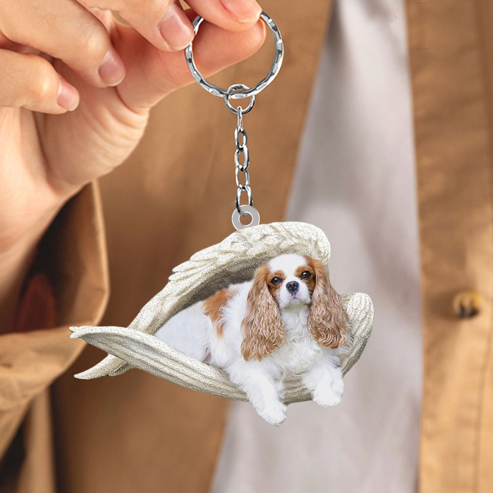 Cavalier King Charles Spaniel  Sleeping Angel Acrylic Keychain Dog Sleeping keychain