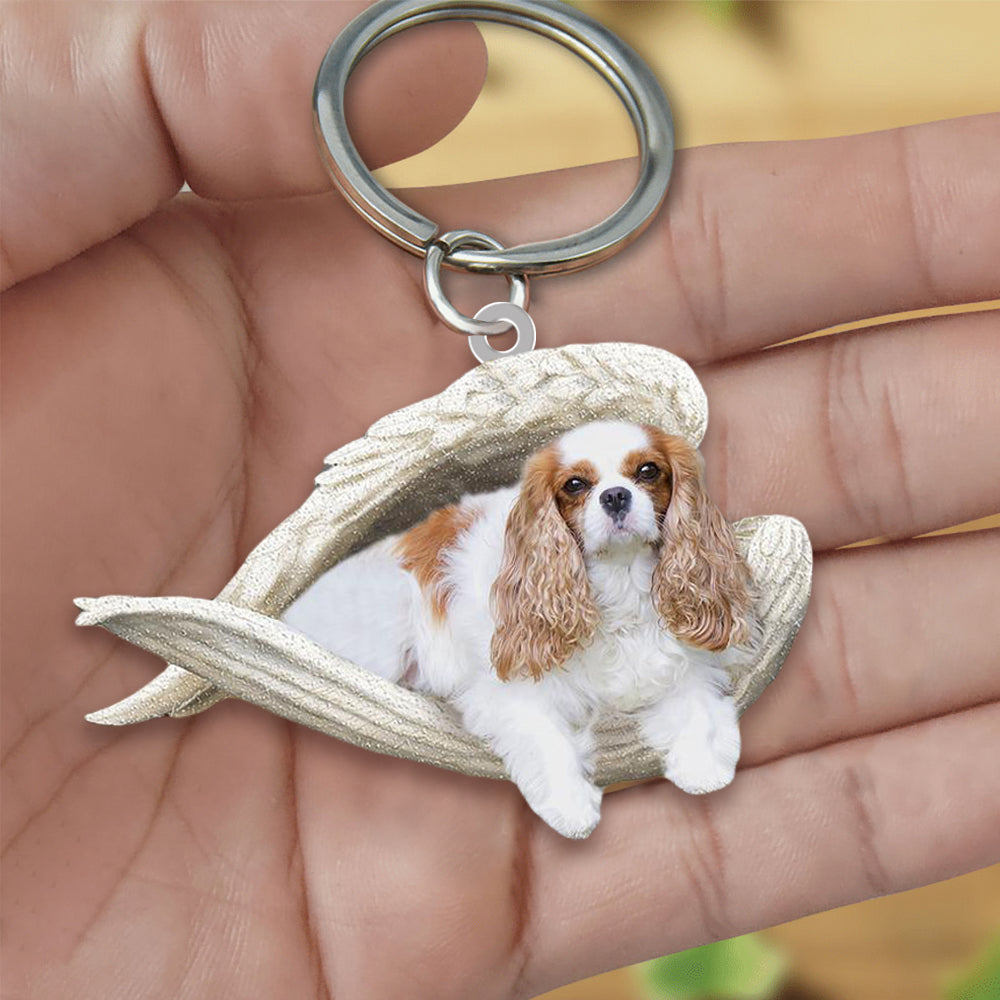 Cavalier King Charles Spaniel  Sleeping Angel Acrylic Keychain Dog Sleeping keychain