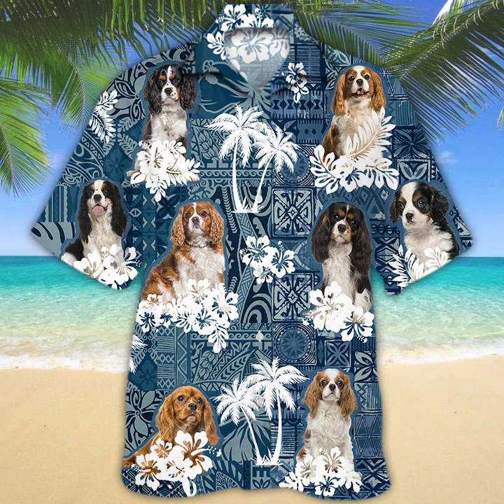 Cavalier King Charles Spaniel Hawaiian Shirt/ Cavachon Summer Aloha Hawaiian Shirt for Men/ Women