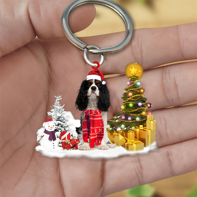 Cavalier King Charles Spaniel Early Merry Christmas Acrylic Keychain Dog Keychain For Him Her
