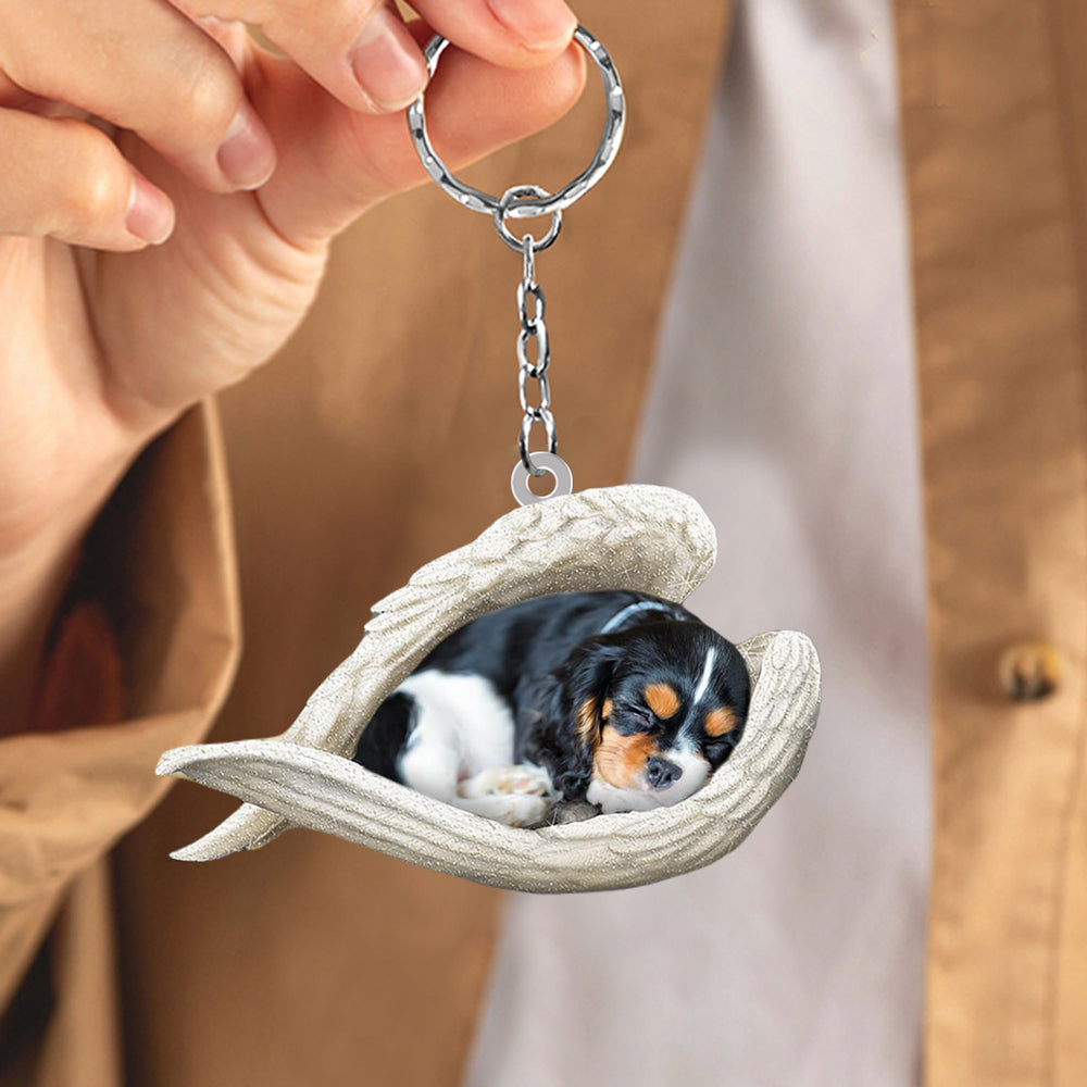 Cavalier King Charles Spaniel Sleeping Angel Acrylic Keychain Dog keychain