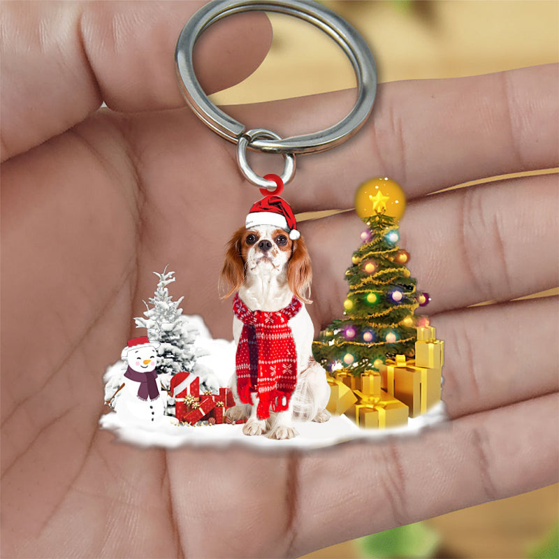 Cavalier King Charles Spaniel Early Merry Christmas Acrylic Keychain Dog Keychain
