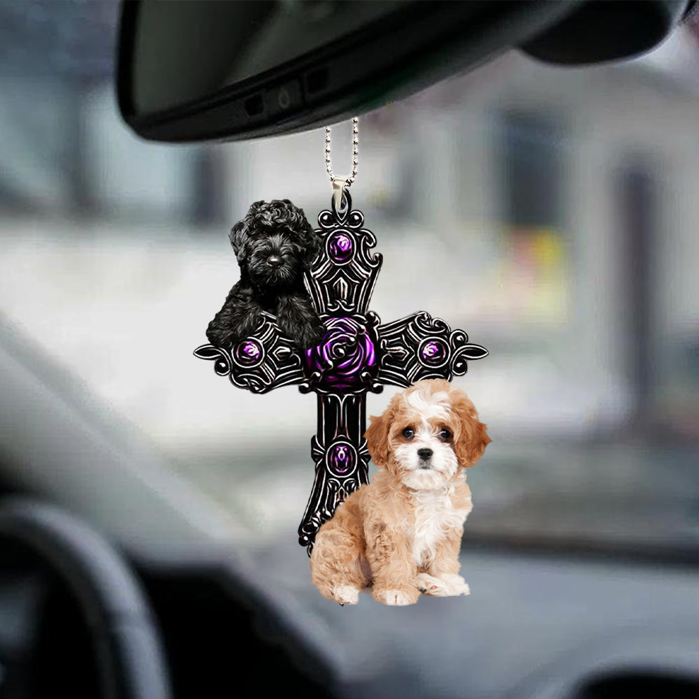 Cavapoo Pray For God Car Hanging Ornament Dog Pray For God Ornament Coolspod