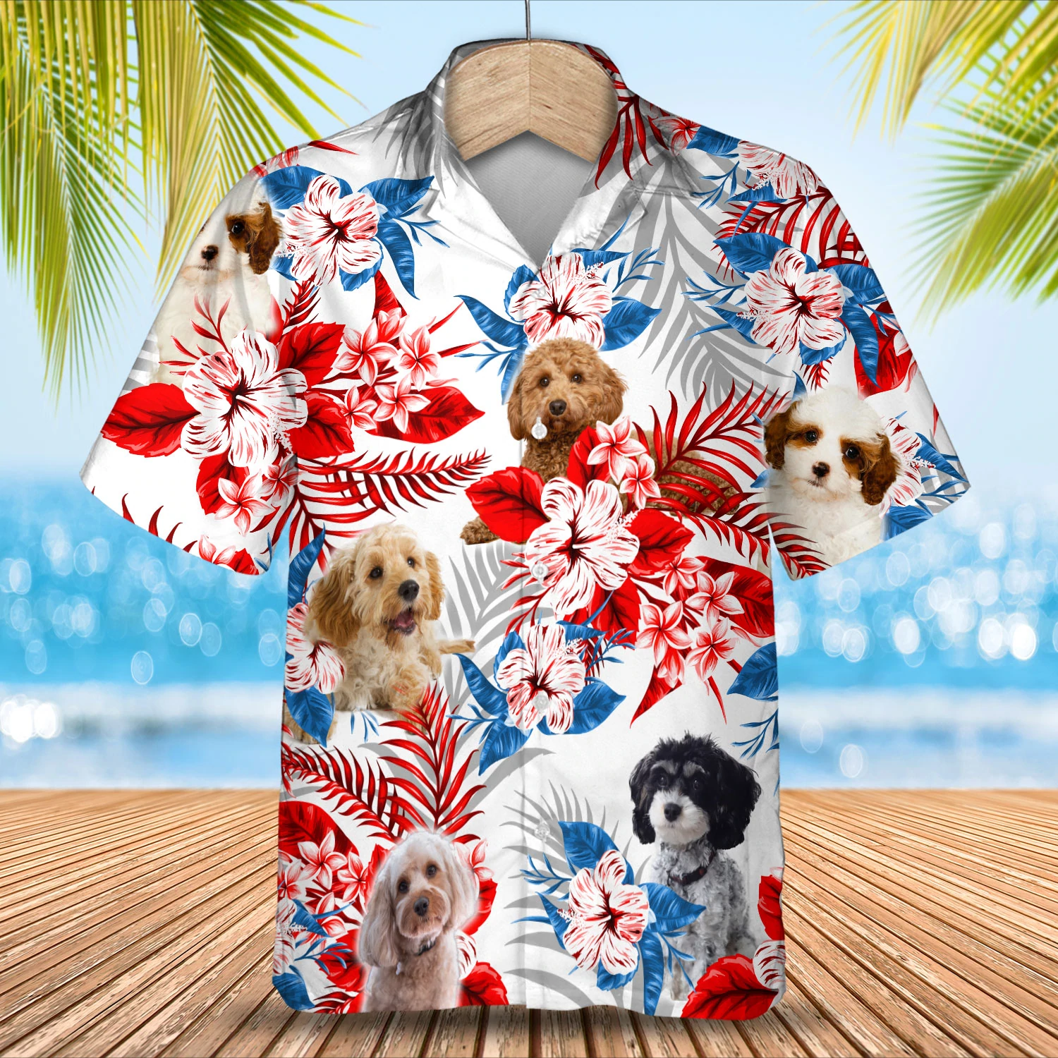 Cavapoo Hawaiian Shirt/ Summer aloha shirt/ Men Hawaiian shirt/ Women Hawaiian shirt