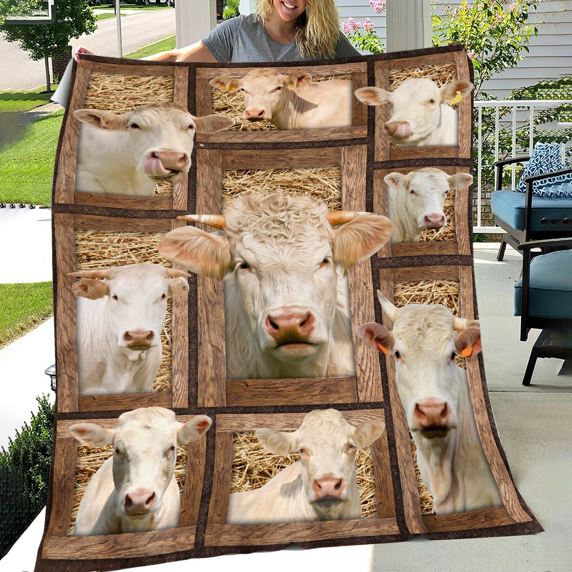 Charolais In Farm All Printed 3D Blanket