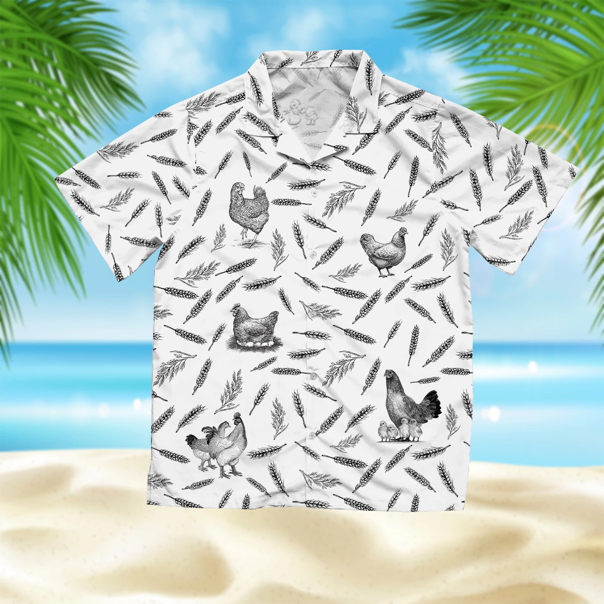Chicken pattern - Farm Hawaiian Shirt/ Summer Hawaiian Shirts for Men and Women Aloha Beach Shirt