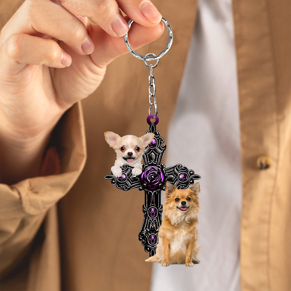 Chihuahua Pray For God Acrylic Keychain Dog Keychain Coolspod Gift For Dog Lover