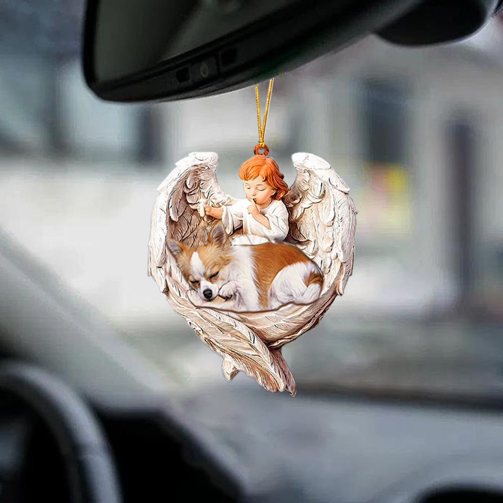 Sleeping Chihuahua Protected By Angel Car Hanging Ornament Love Dog Ornaments