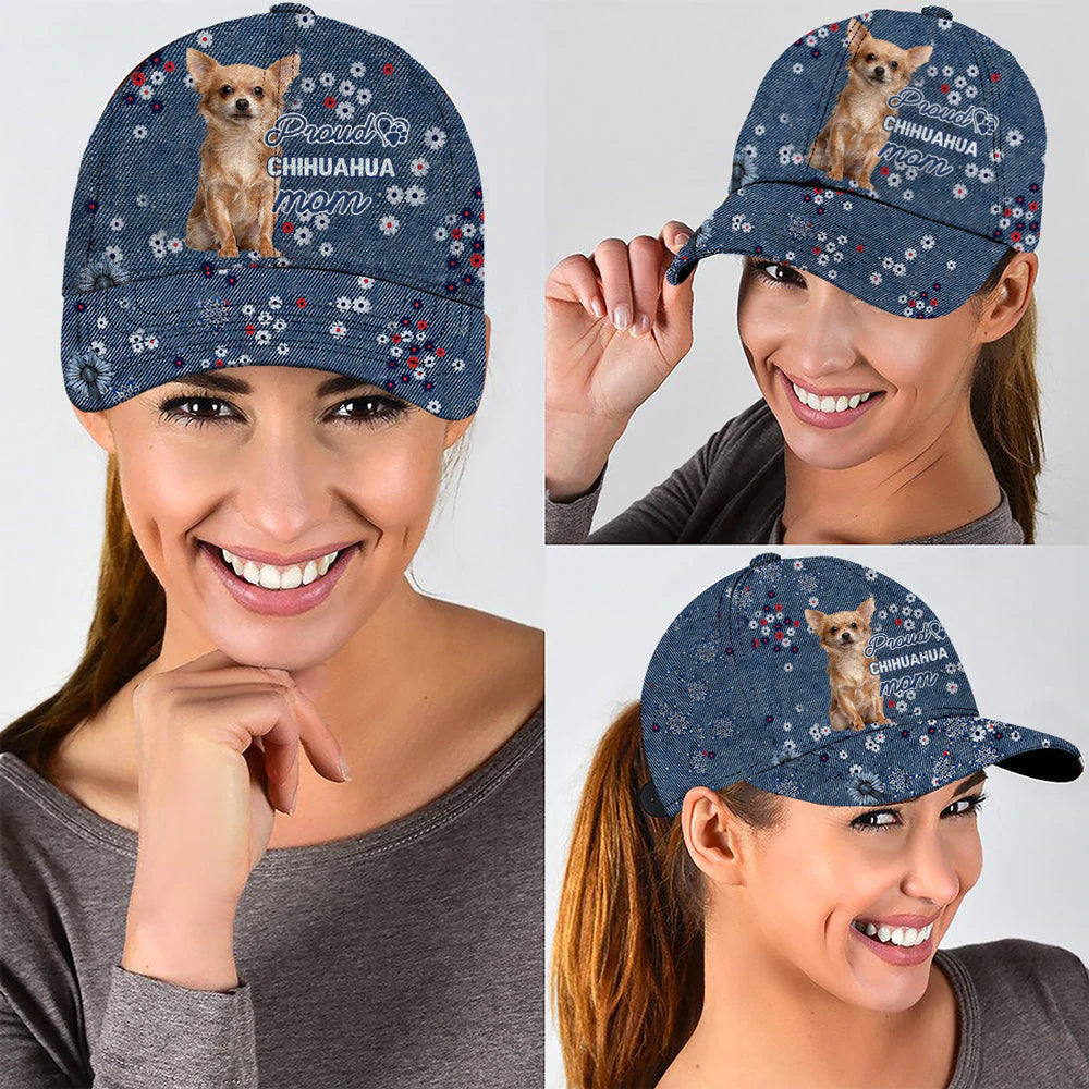 Chihuahua Proud Mom Classic Cap Hat/ Summer Cap Hat For Dog Mom