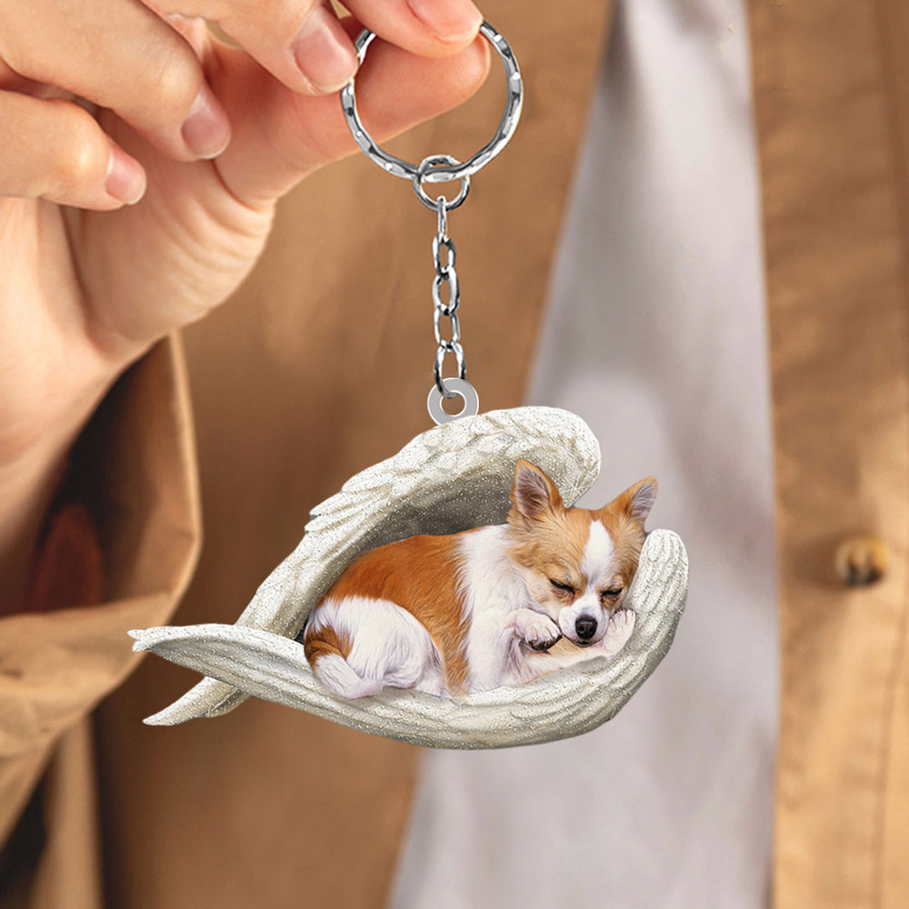 Chihuahua Sleeping Angel Acrylic Keychain Dog Sleeping keychain