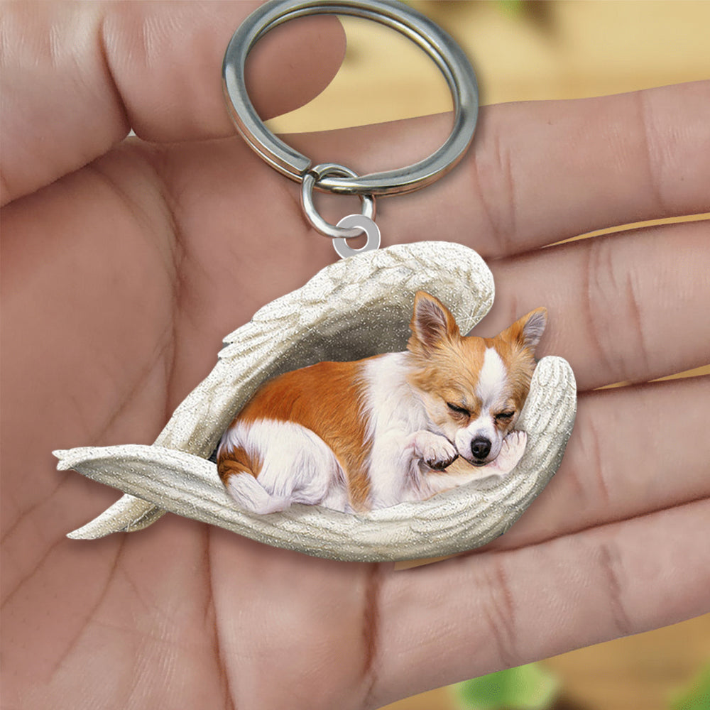 Chihuahua Sleeping Angel Acrylic Keychain Dog Sleeping keychain