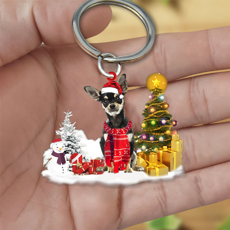 Chihuahua Early Merry Christmas Acrylic Keychain Dog Keychain