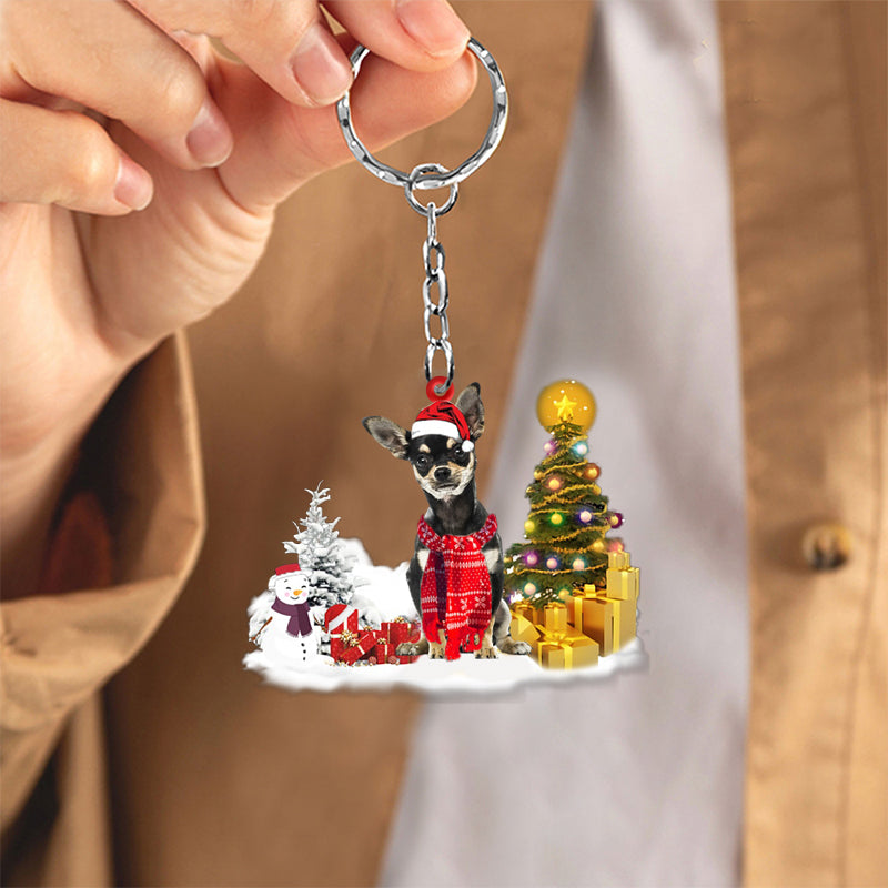 Chihuahua Early Merry Christmas Acrylic Keychain Dog Keychain