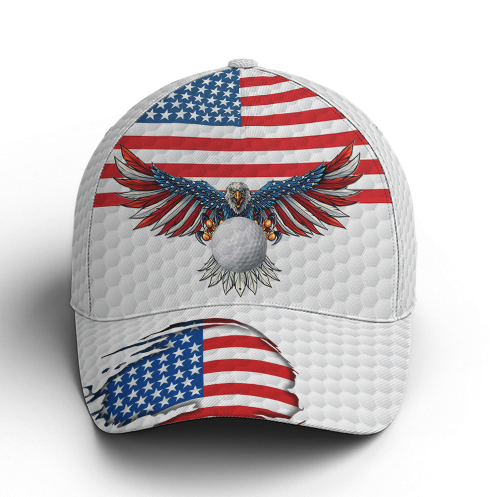 Golf American Flag Eagle Golf Ball Pattern Baseball Cap Coolspod
