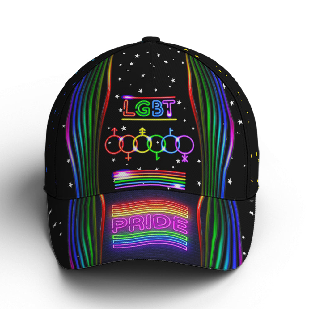 LGBT Pride Neon Style Baseball Cap Coolspod