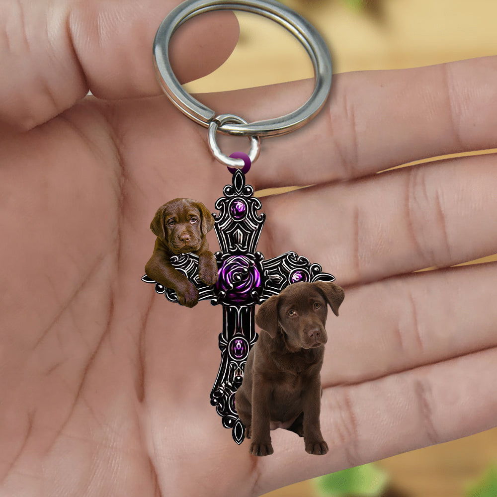 Chocolate Labrador Pray For God Acrylic Keychain Dog Keychain Coolspod