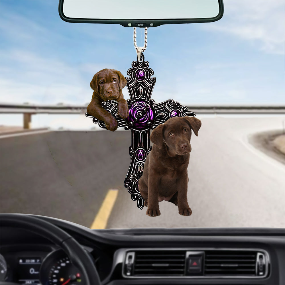 Chocolate Labrador Pray For God Car Hanging Ornament Dog Pray For God Ornament Coolspod