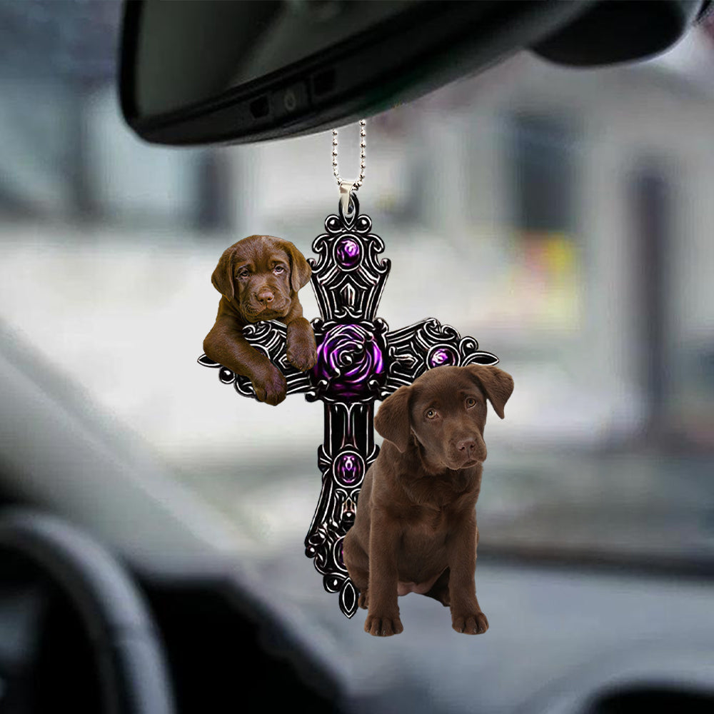 Chocolate Labrador Pray For God Car Hanging Ornament Dog Pray For God Ornament Coolspod