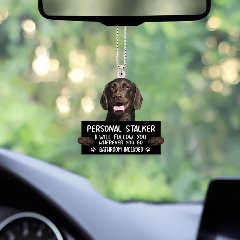 Chocolate Labrador Retriever Personal Stalker Car Hanging Ornament