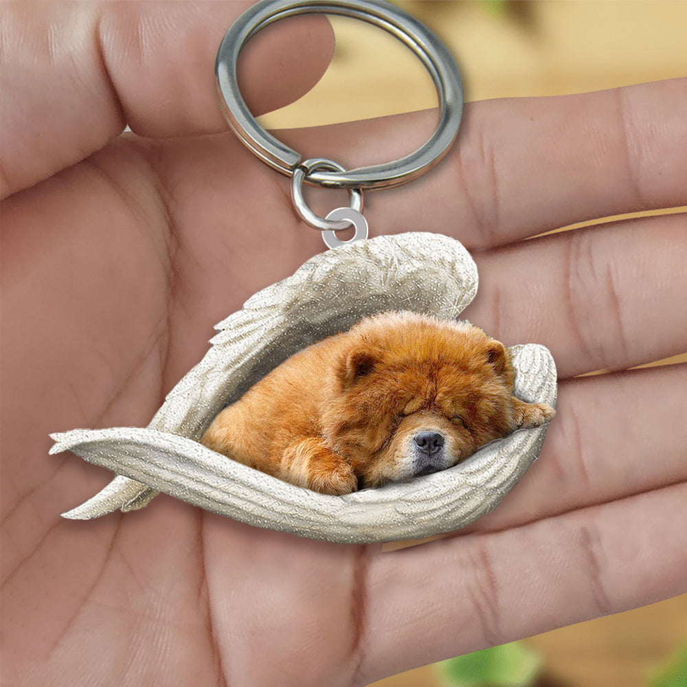 Chow Chow Sleeping Angel Acrylic Keychain Dog Sleeping keychain