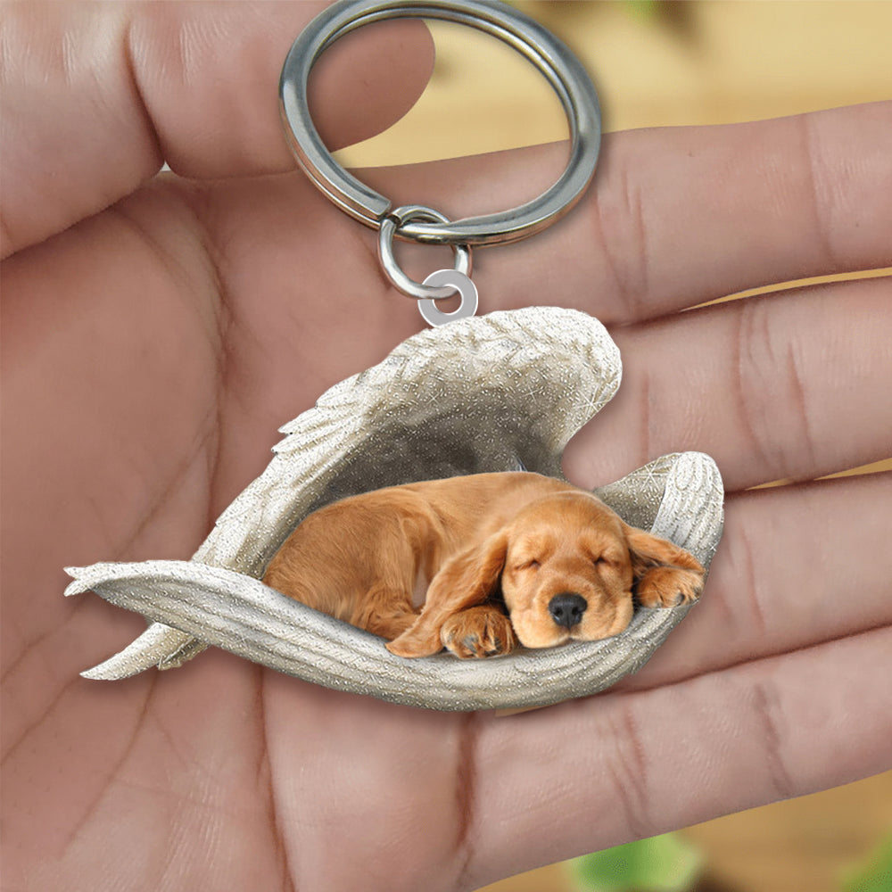 Cocker Spaniel Sleeping Angel Acrylic Keychain Dog Sleeping keychain
