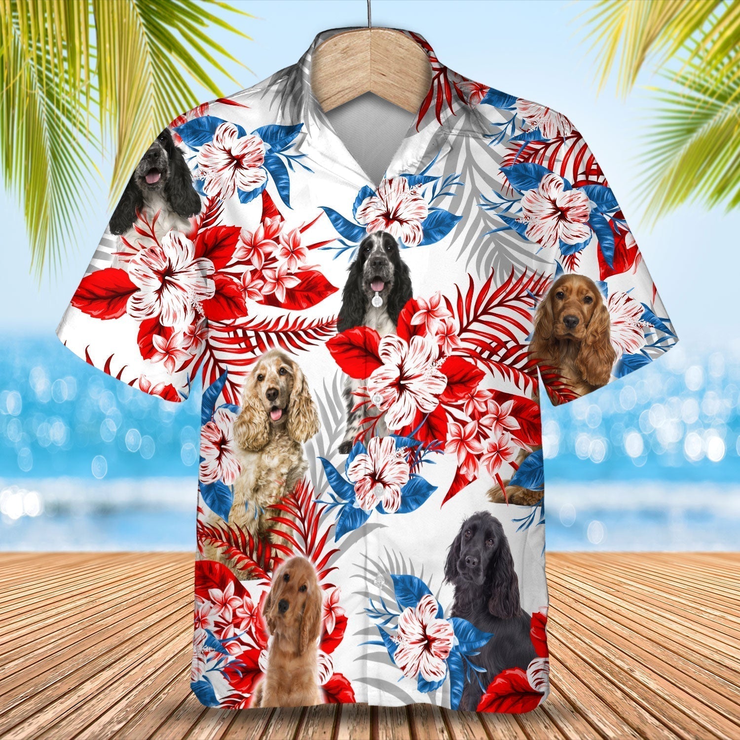 Cocker Spaniel Hawaiian Shirt- Summer aloha shirt/ Hawaiian shirt for Men and women