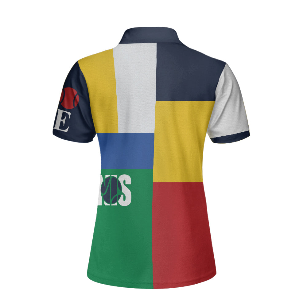Color-Blocked Tennis Shirt Short Sleeve Women Polo Shirt Coolspod