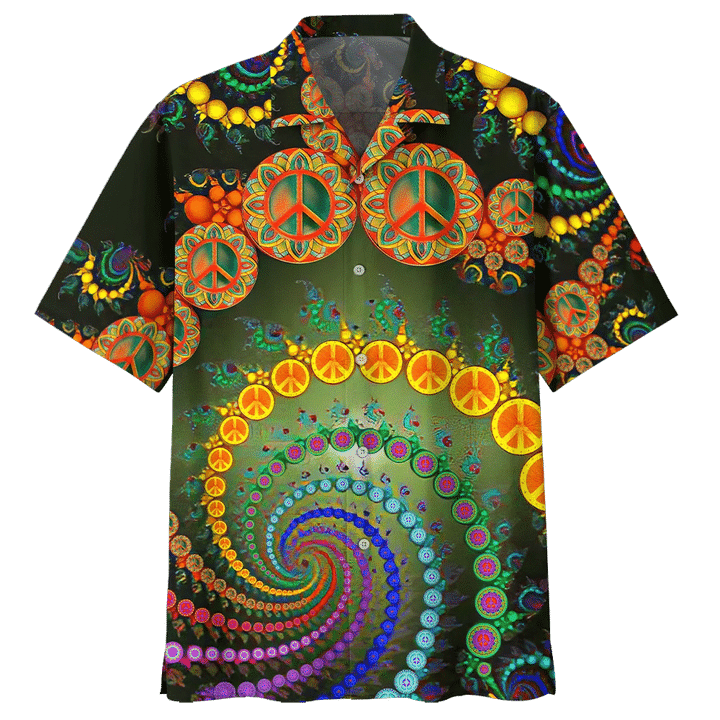 Colorful Spiral Design Hippie Pattern Hawaiian Shirt