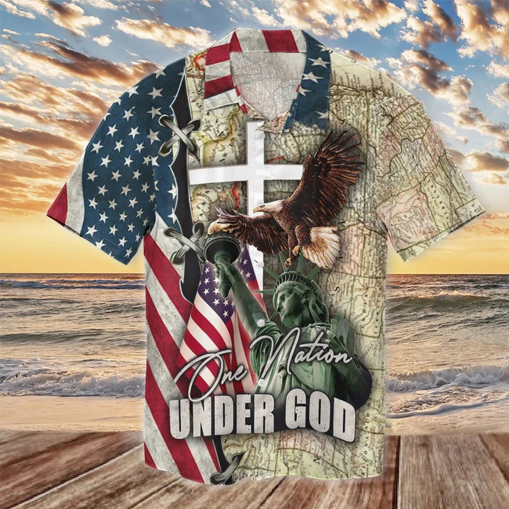 Cool America One Nation Under God Hawaiian Shirt