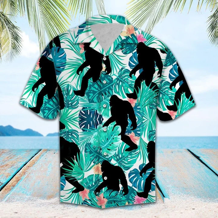 Cool Bigfoot Tropical Jungle Hawaiian Shirt