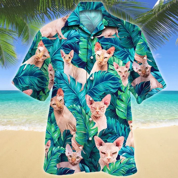 Cool Summer Vacation Gift For Sphynx Cat Lovers Hawaiian Shirt