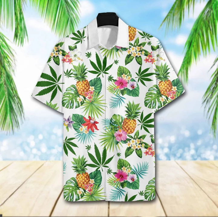 Cool Weed Tropical Forest Design Hawaiian Shirt