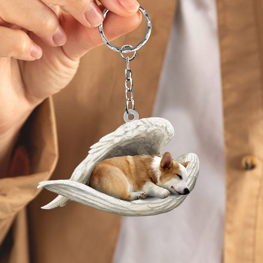 Corgi Sleeping Angel Acrylic Keychain Dog Sleeping keychain