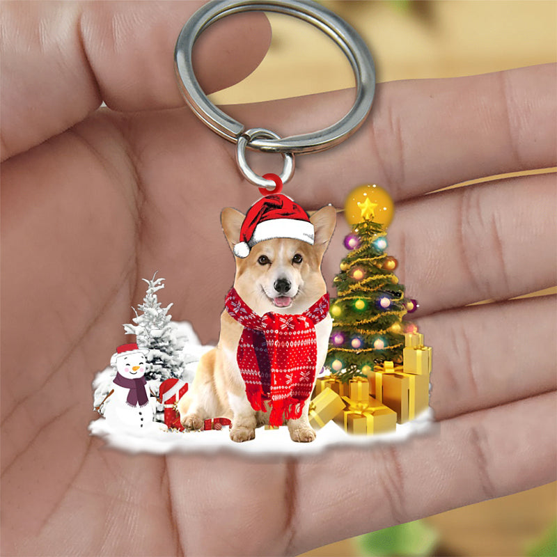 Corgi Early Merry Christmas Acrylic Keychain Dog Keychain