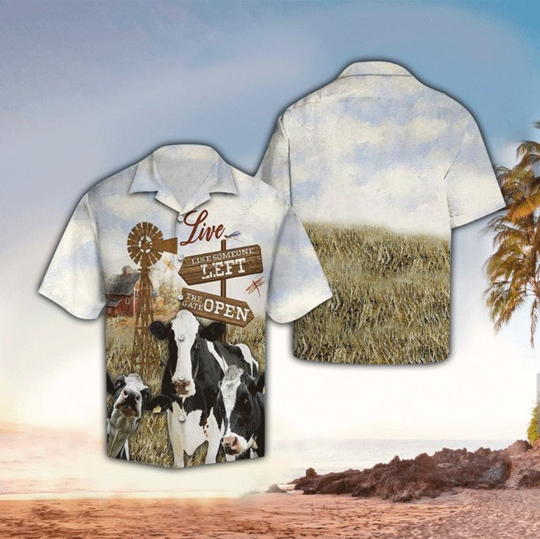 Cow Farm Hawaiian Shirt/ Hawaii Shirt Men/ Aloha Shirt/ Tropical Sleeve Summer