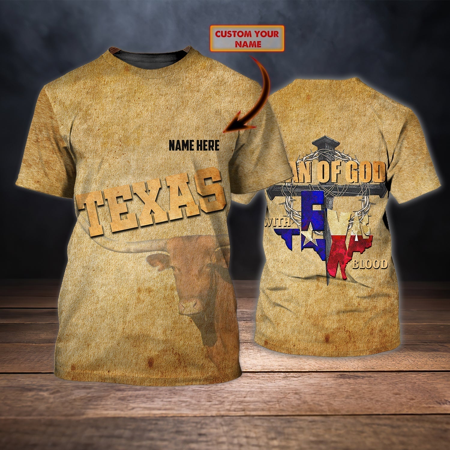 Custom Name Texas T Shirt Man Of God T Shirt Gift For Christian T Shirt