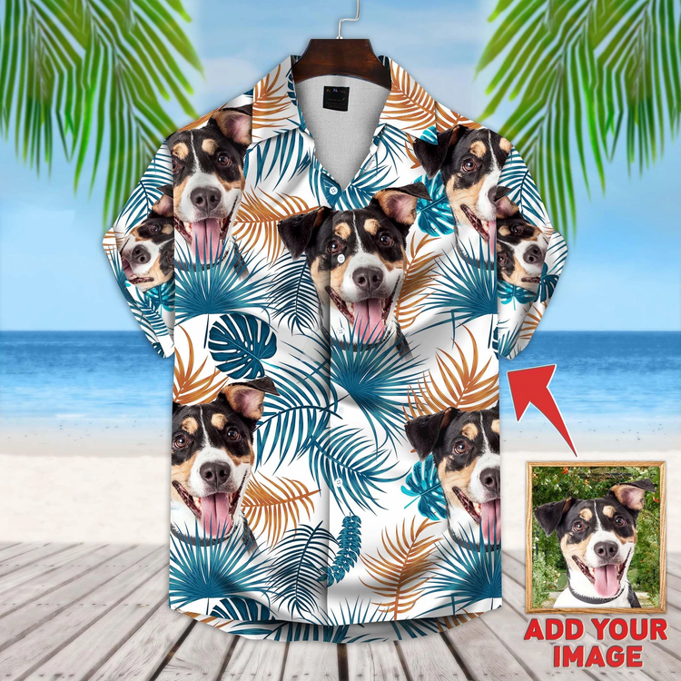 Custom photo Dog floral Aloha Shirt/ Dog Flowers Pattern Hawaiian Shirt/ Dog Hawaiian shirt For Men/ Women